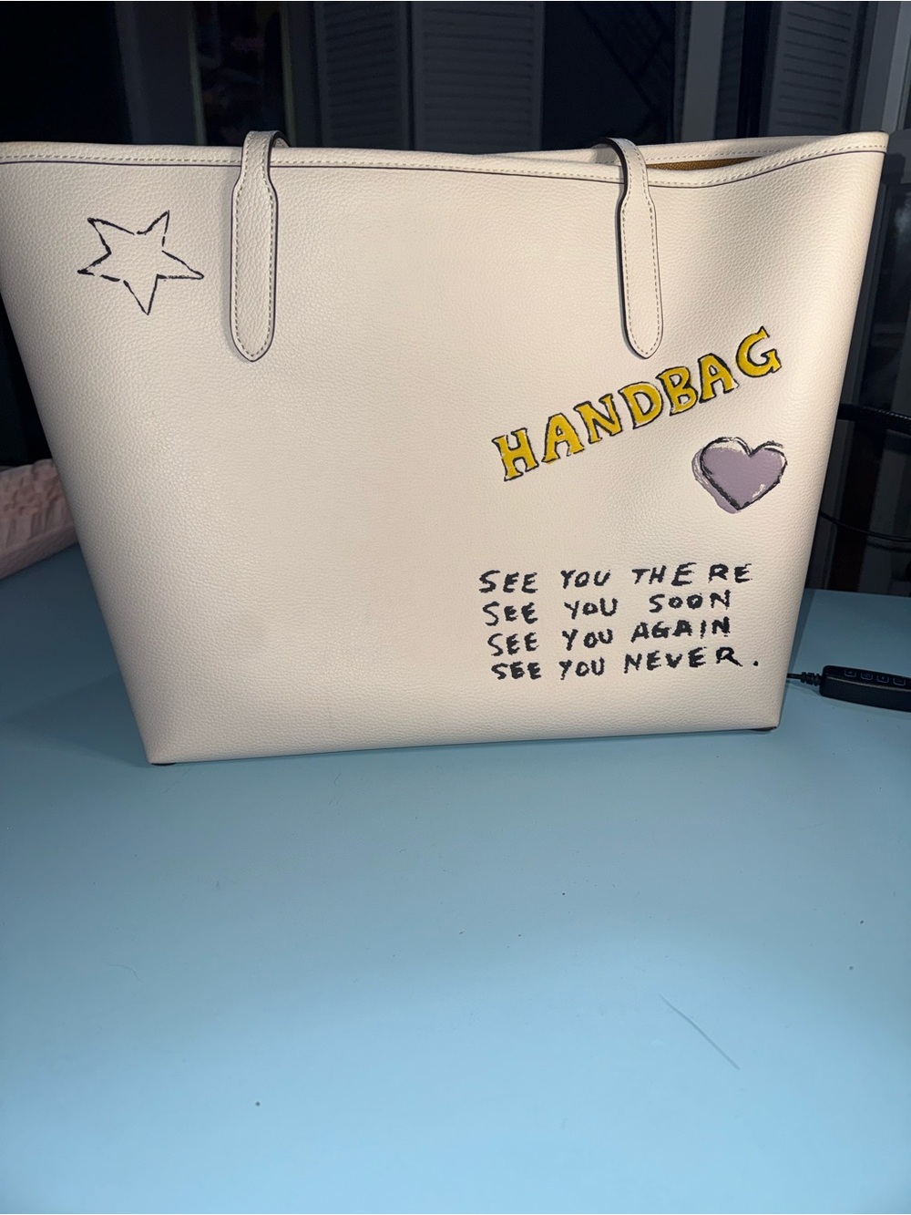 Coach White Graffiti Tote Bag - Coach New York - Picture 2 of 6